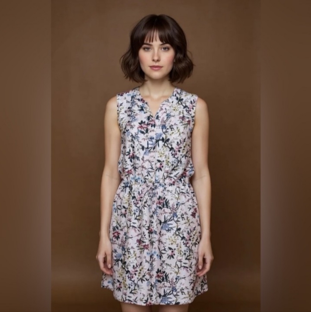 Catherine Malandrino Floral Midi Dress - White and Multicolor